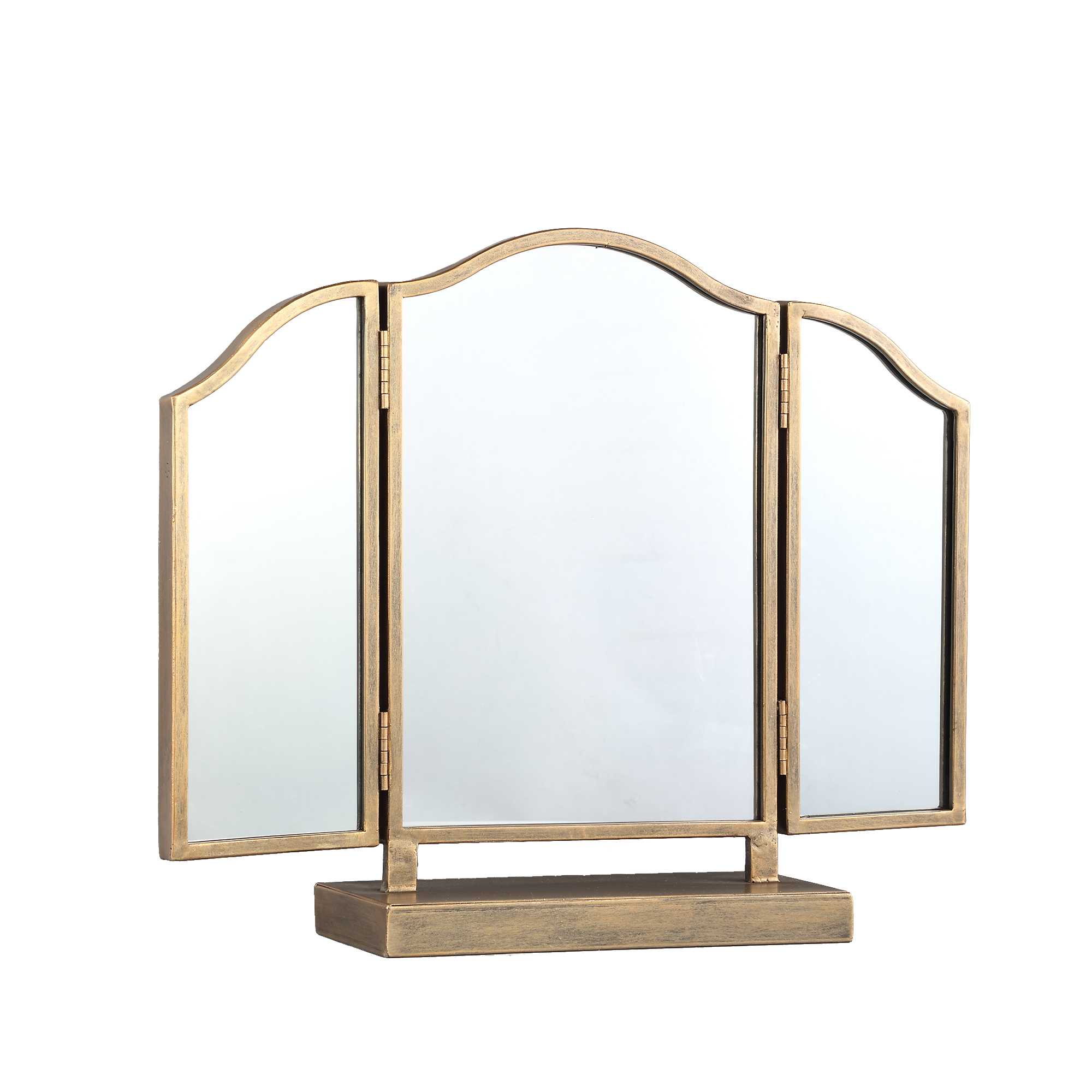 Dayla Gold metalen staande drieluik spiegel