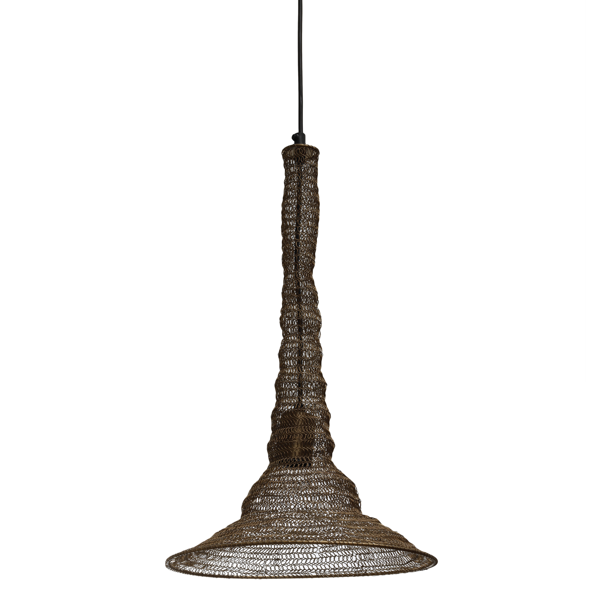 Ressa Brass antique iron hanging lamp long S
