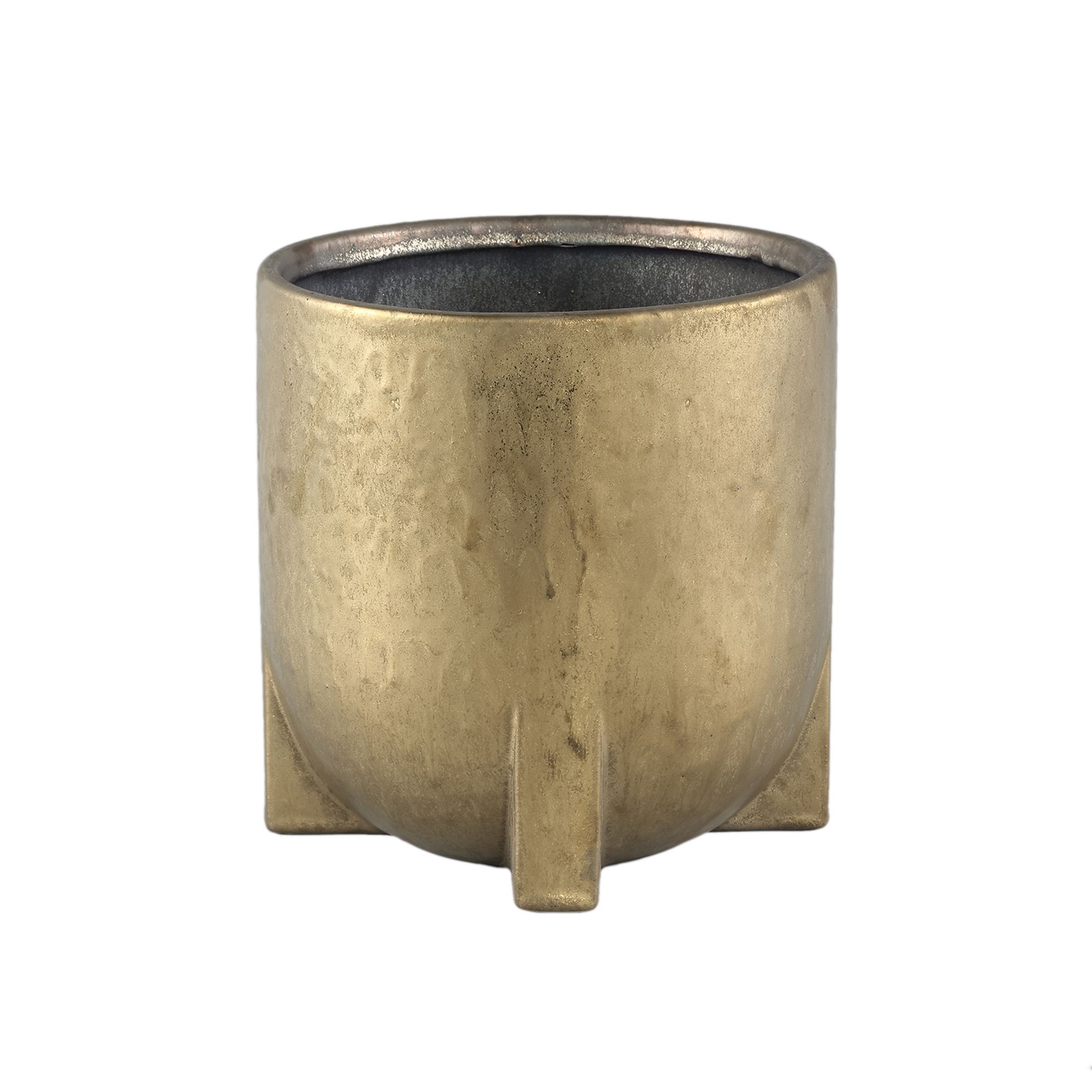 Mardix Gold ceramic pot small feet round low XL