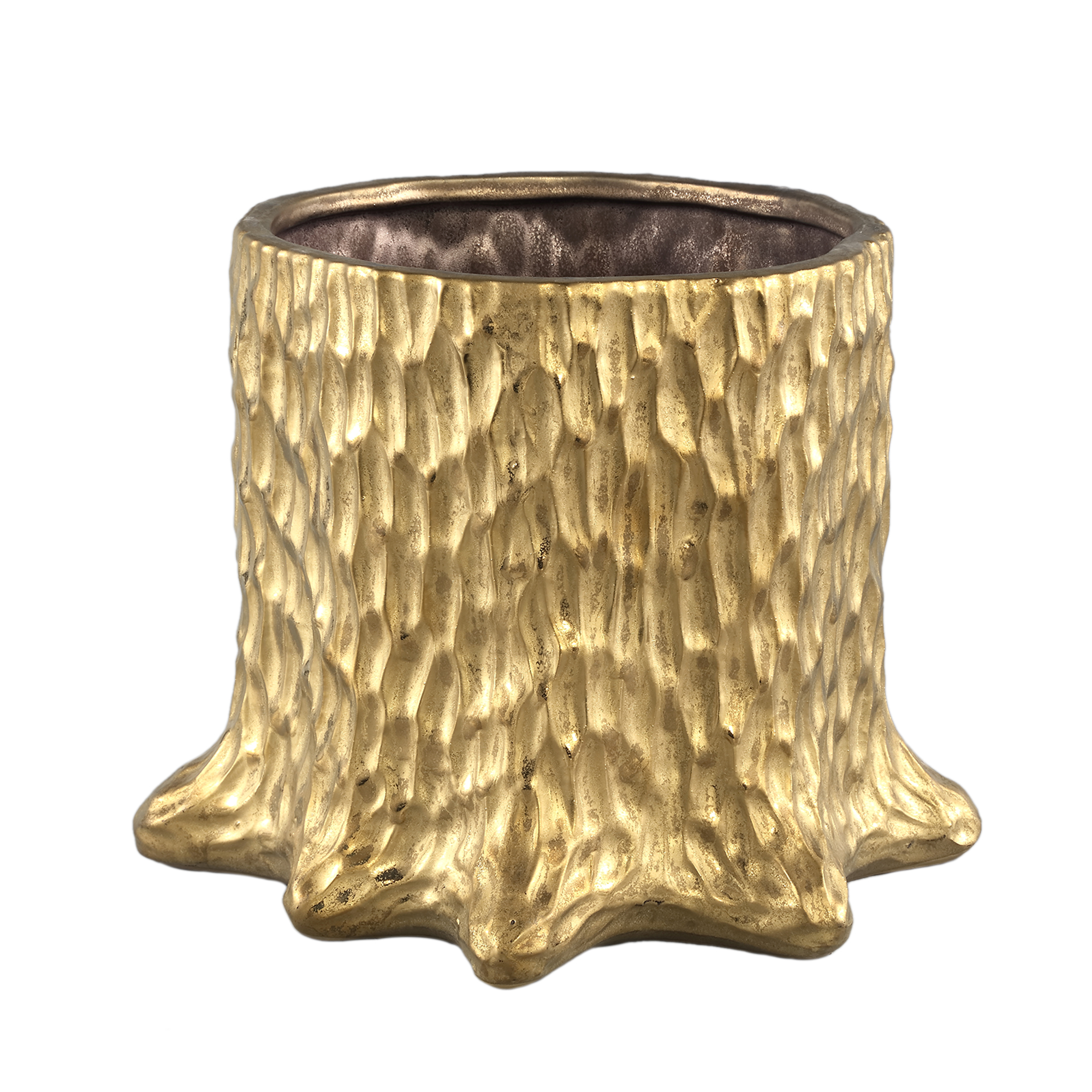 Inder Gold glazed ceramic pot tree structure L