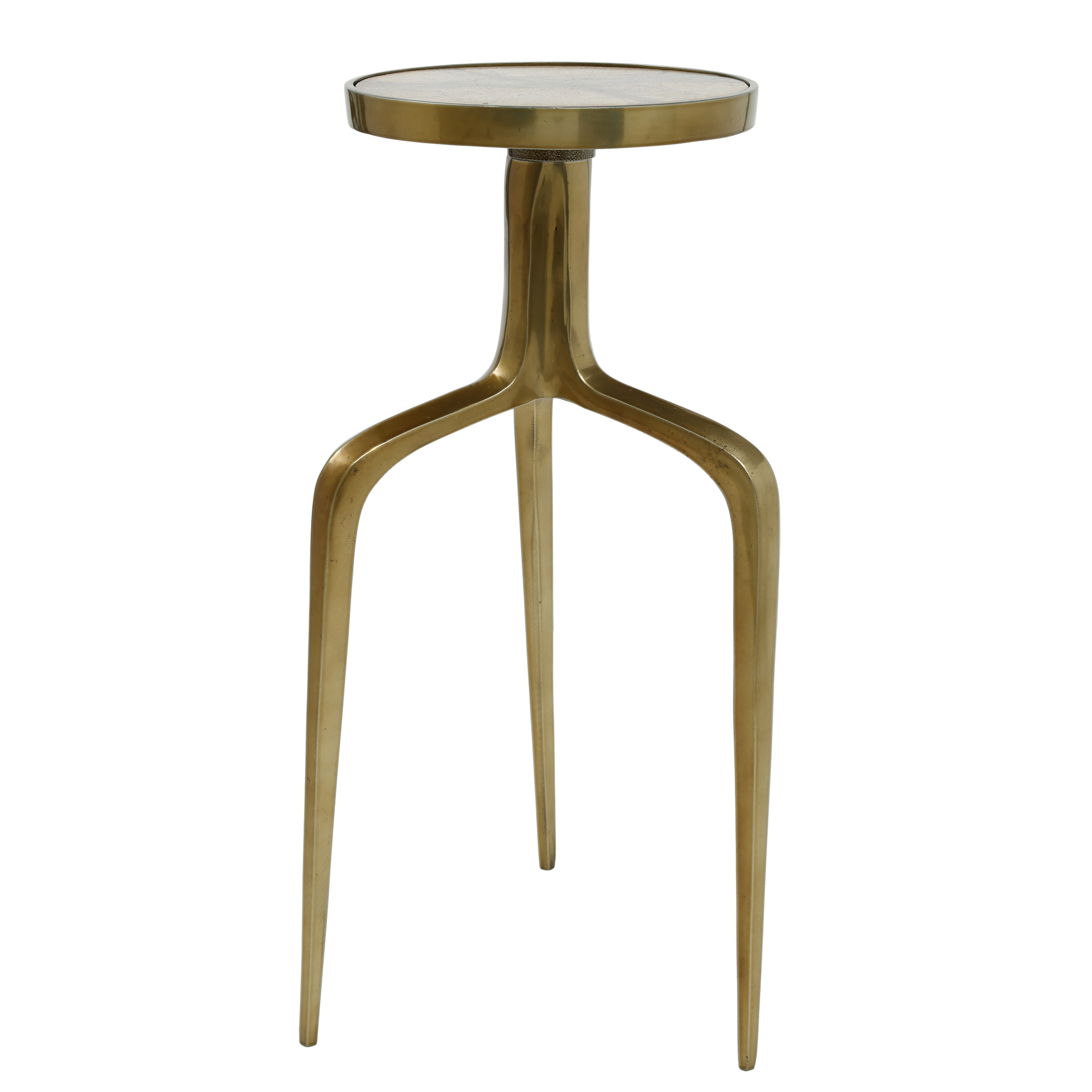 Enter Brass Marble alu sidetable brown top round S