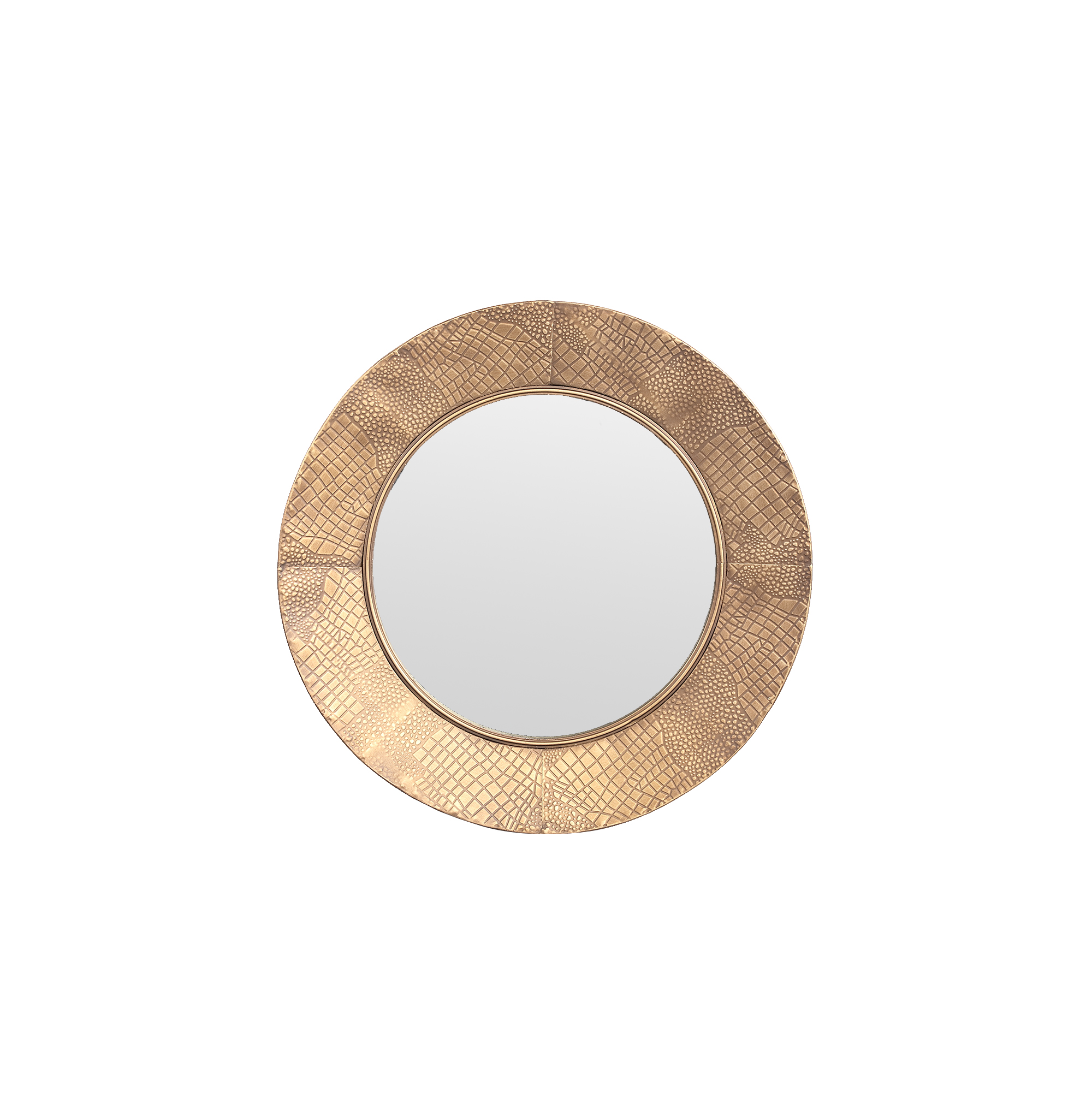 Serigo Bronze iron mirror croco print round M