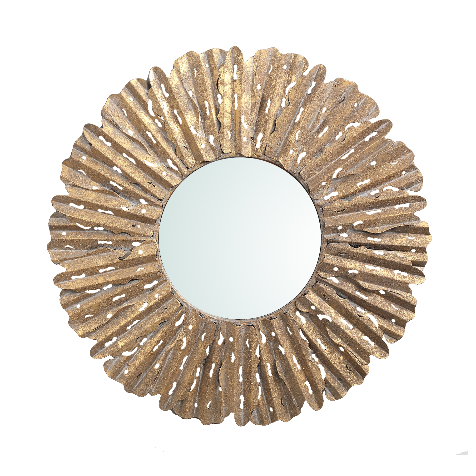 Resta Gold metal mirror sunny round