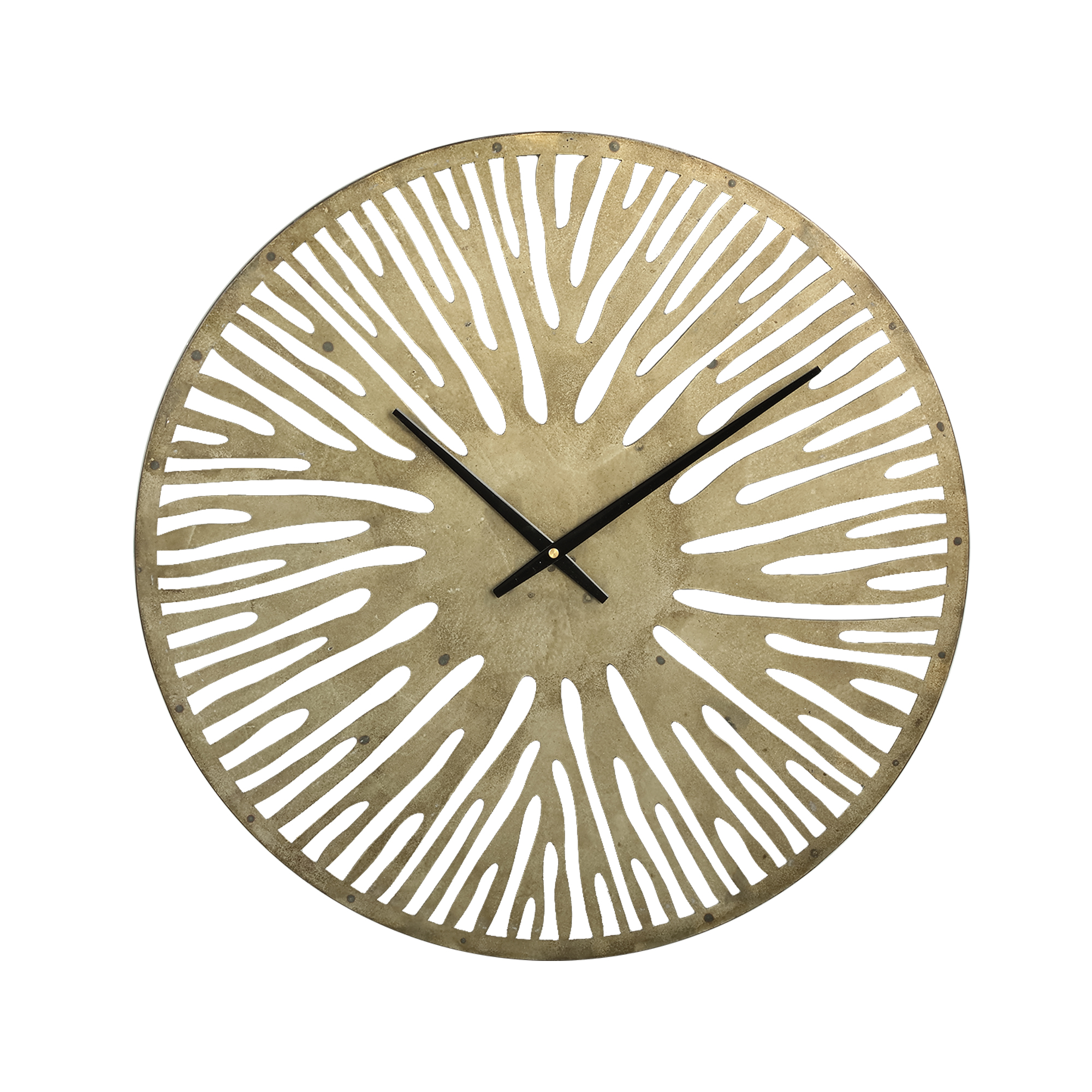 Derandi Gold metal wall clock see through round