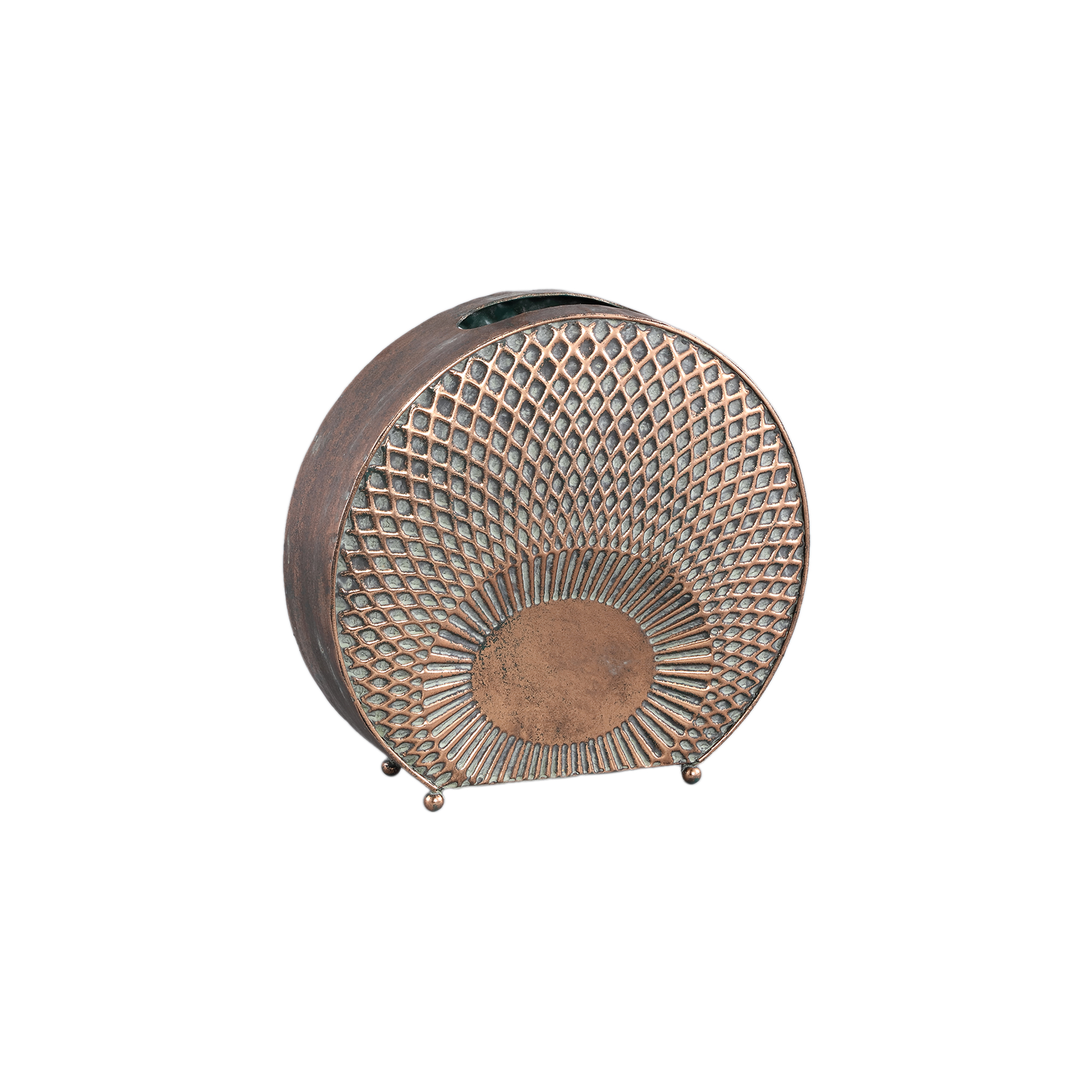 Yoeri Copper iron pot scales pattern round small