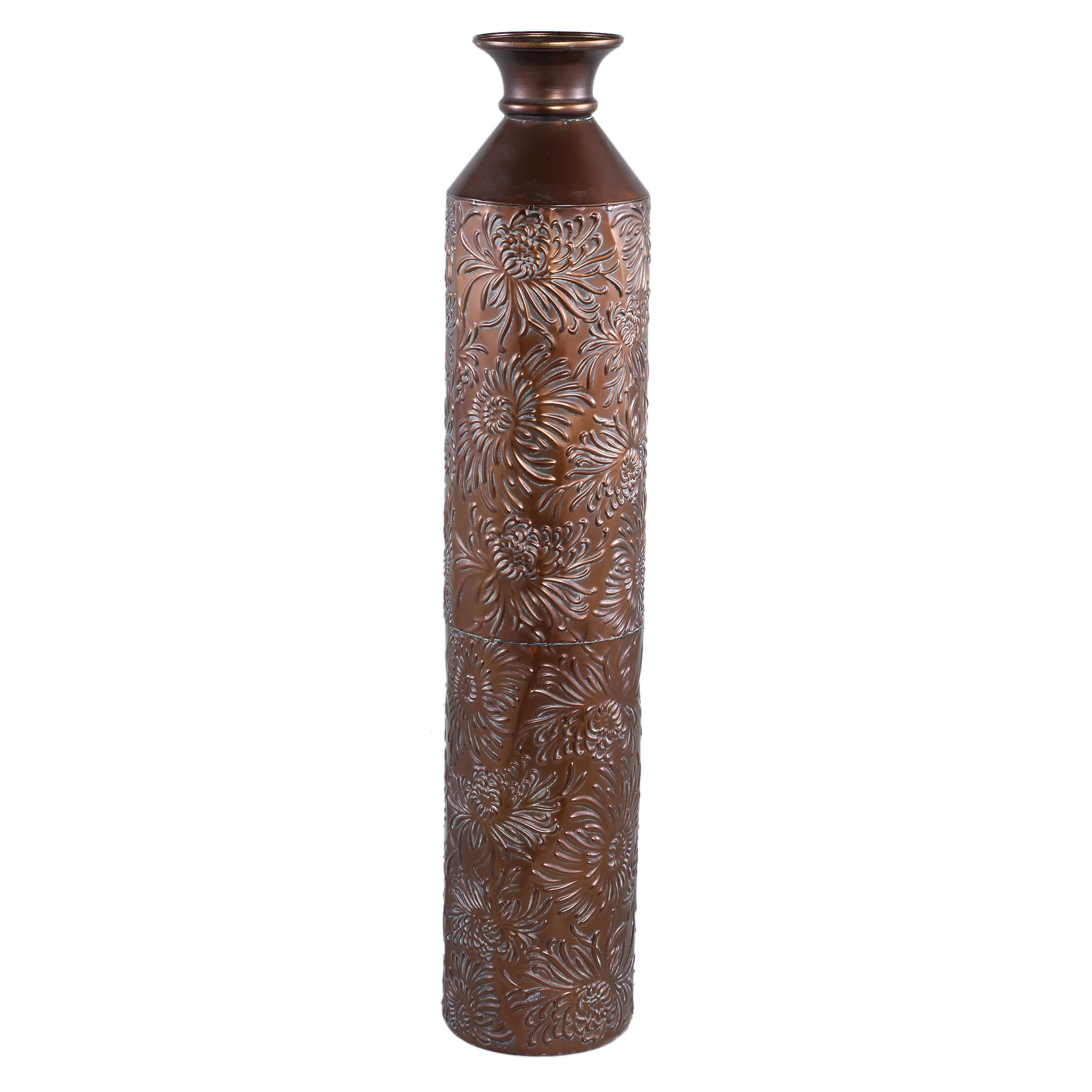 Rella Copper metal bottle shaped pot round