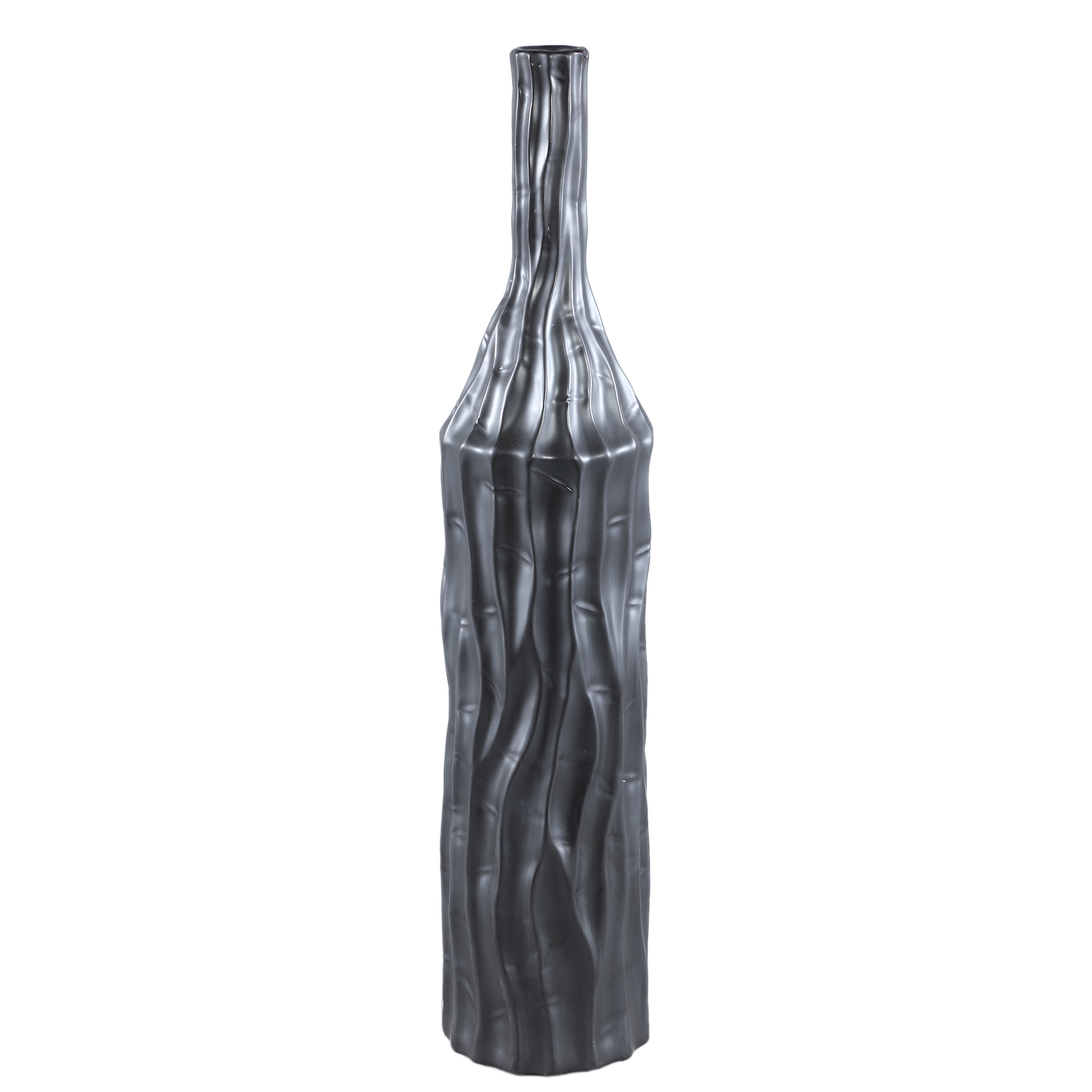 Finne Black glazed ceramic bottle shape pot L