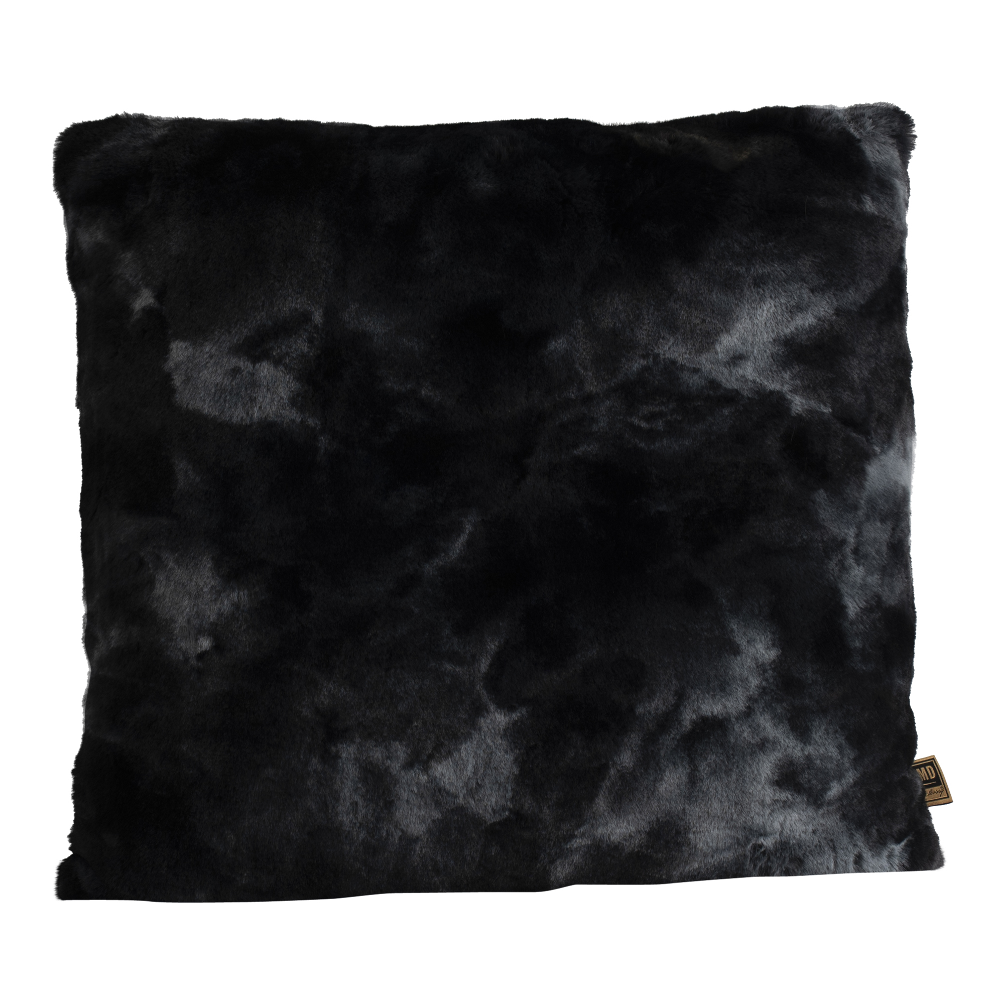 Linde Black faux fur cushion square L